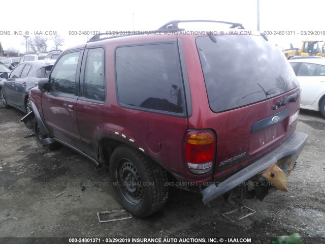 1FMYU70E9YUA66834 - 2000 FORD EXPLORER SPORT MAROON photo 3