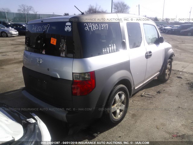 5J6YH28573L039110 - 2003 HONDA ELEMENT EX SILVER photo 4