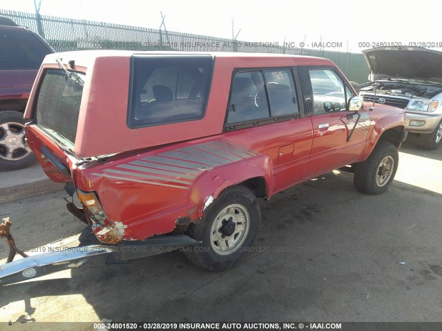 JT3VN66W7J0007913 - 1988 TOYOTA 4RUNNER VN66 SR5 RED photo 4