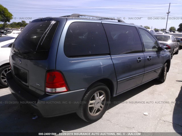 2FMZA52286BA33458 - 2006 FORD FREESTAR SEL BLUE photo 4