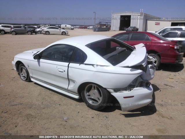 1FAFP4041WF136665 - 1998 FORD MUSTANG WHITE photo 3