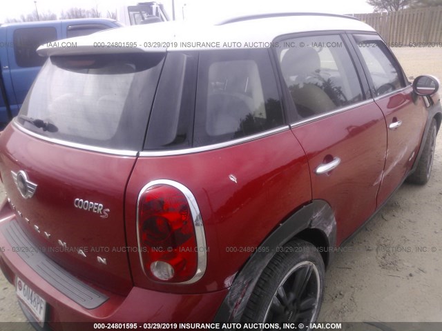 WMWZC5C5XDWP33529 - 2013 MINI COOPER S COUNTRYMAN RED photo 4