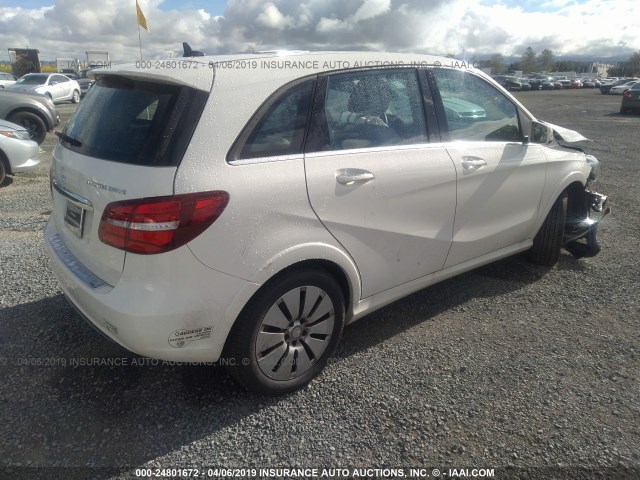 WDDVP9AB0FJ006590 - 2015 MERCEDES-BENZ B ELECTRIC WHITE photo 4