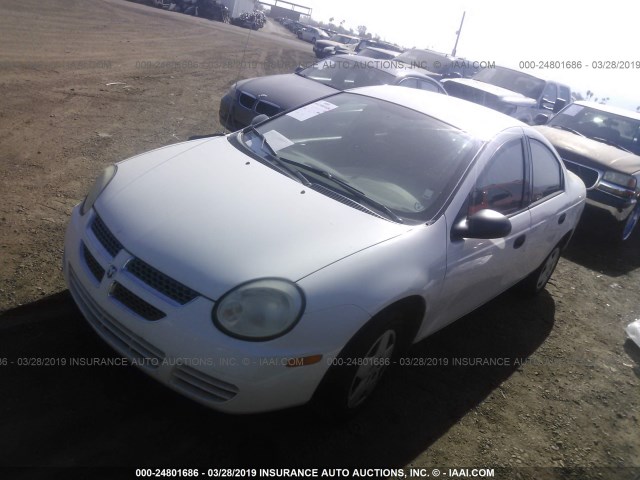 1B3ES26C95D254465 - 2005 DODGE NEON SE WHITE photo 2