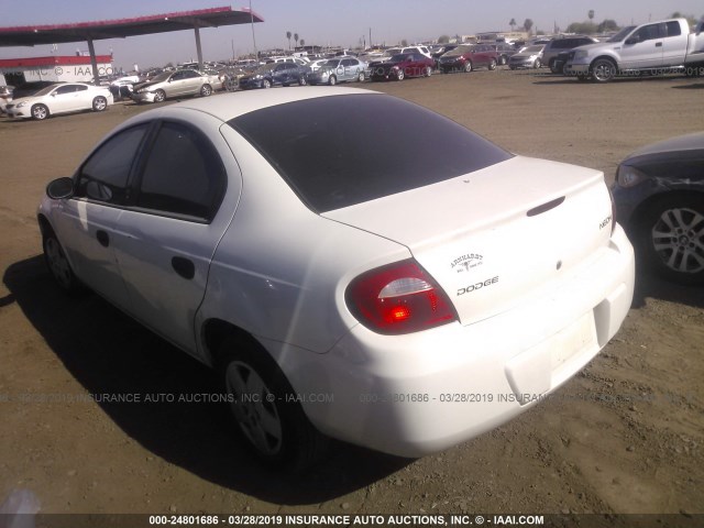 1B3ES26C95D254465 - 2005 DODGE NEON SE WHITE photo 3