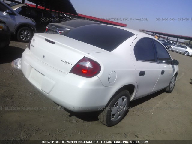 1B3ES26C95D254465 - 2005 DODGE NEON SE WHITE photo 4