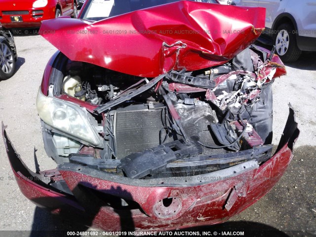 4T4BE46K09R120222 - 2009 TOYOTA CAMRY SE/LE/XLE RED photo 6