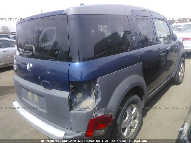 5J6YH28553L013184 - 2003 HONDA ELEMENT EX BLUE photo 4