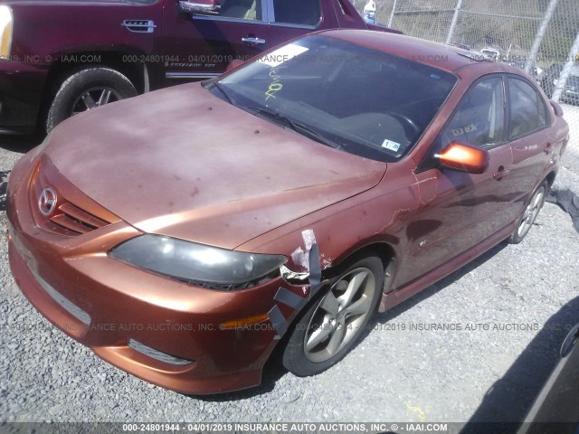 1YVFP84D645N60352 - 2004 MAZDA 6 S ORANGE photo 2