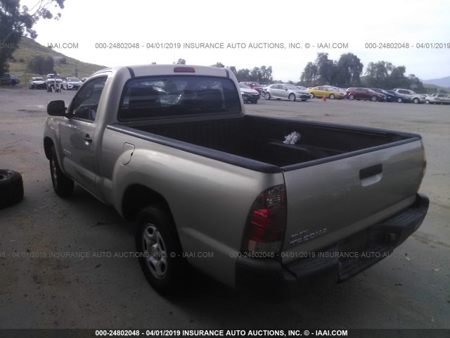 5TENX22N75Z053663 - 2005 TOYOTA TACOMA BEIGE photo 3