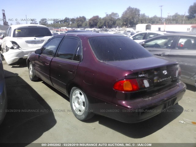 1NXBR18E7WZ004080 - 1998 TOYOTA COROLLA VE/CE/LE BURGUNDY photo 3