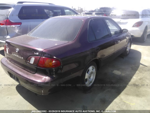 1NXBR18E7WZ004080 - 1998 TOYOTA COROLLA VE/CE/LE BURGUNDY photo 4