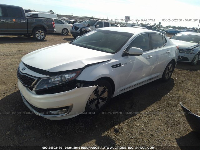 KNAGM4AD3D5053650 - 2013 KIA OPTIMA HYBRID WHITE photo 2