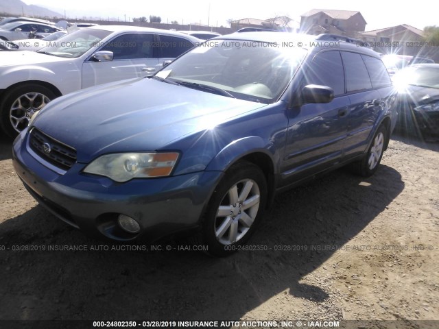 4S4BP61C467341185 - 2006 SUBARU LEGACY OUTBACK 2.5I BLUE photo 2