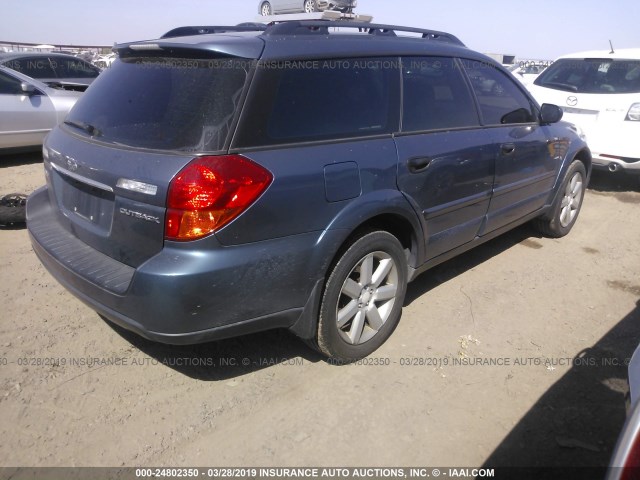 4S4BP61C467341185 - 2006 SUBARU LEGACY OUTBACK 2.5I BLUE photo 4