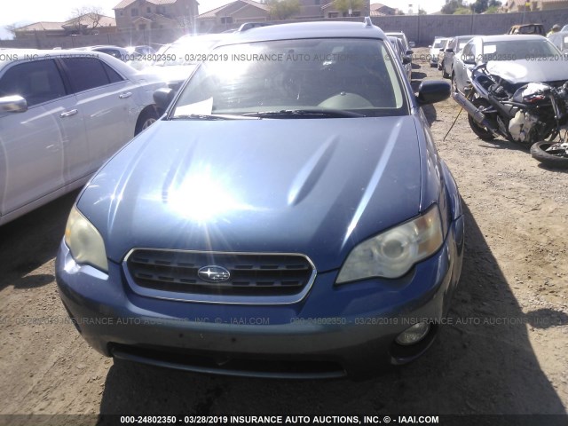 4S4BP61C467341185 - 2006 SUBARU LEGACY OUTBACK 2.5I BLUE photo 6