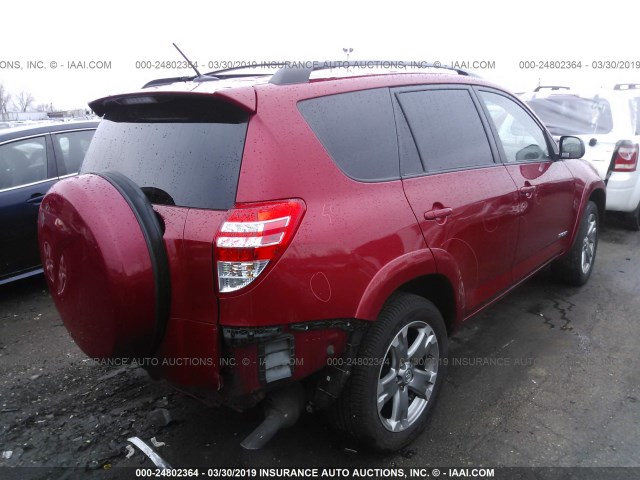 2T3ZF32V29W010358 - 2009 TOYOTA RAV4 SPORT RED photo 4