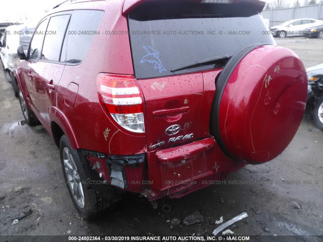 2T3ZF32V29W010358 - 2009 TOYOTA RAV4 SPORT RED photo 6