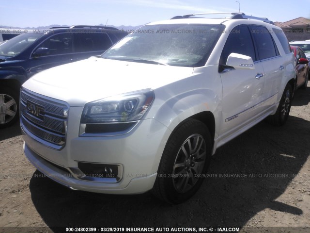 1GKKRTKD0EJ352792 - 2014 GMC ACADIA DENALI WHITE photo 2