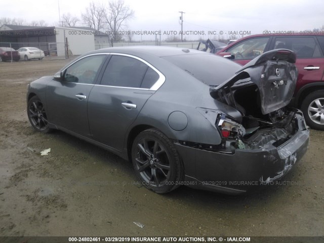 1N4AA5AP1EC439665 - 2014 NISSAN MAXIMA S/SV GRAY photo 3