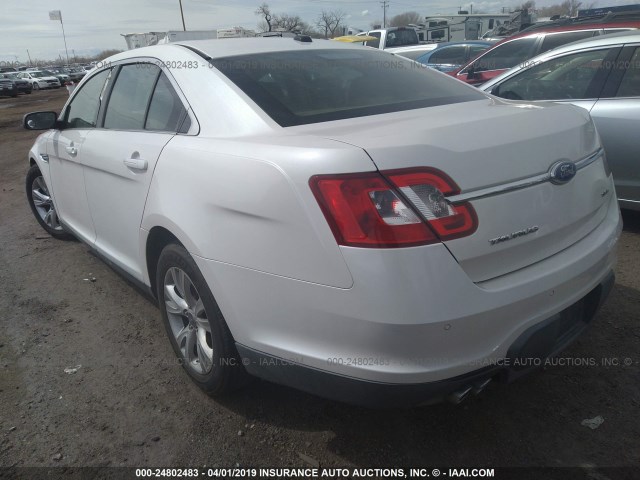 1FAHP2EW7BG174803 - 2011 FORD TAURUS SEL WHITE photo 3