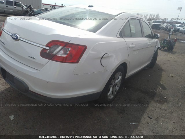 1FAHP2EW7BG174803 - 2011 FORD TAURUS SEL WHITE photo 4