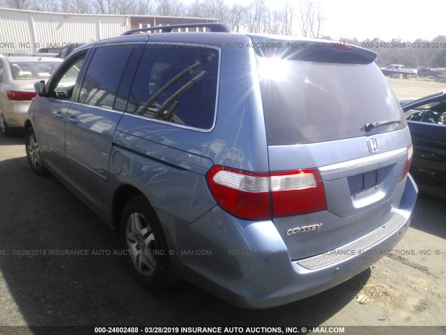 5FNRL388X5B041349 - 2005 HONDA ODYSSEY TOURING BLUE photo 3