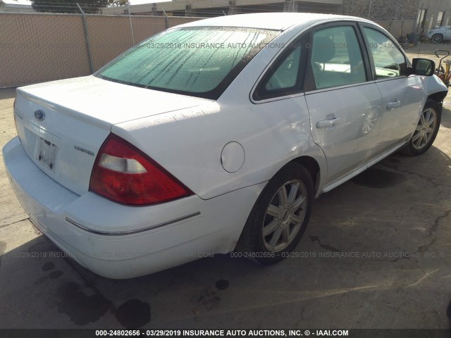 1FAHP25186G182841 - 2006 FORD FIVE HUNDRED LIMITED WHITE photo 4