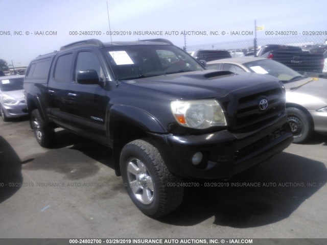 5TEMU52N15Z097289 - 2005 TOYOTA TACOMA DOUBLE CAB LONG BED BLACK photo 1