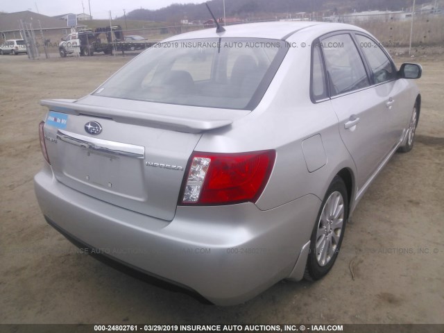 JF1GE60609H511476 - 2009 SUBARU IMPREZA 2.5I PREMIUM SILVER photo 4