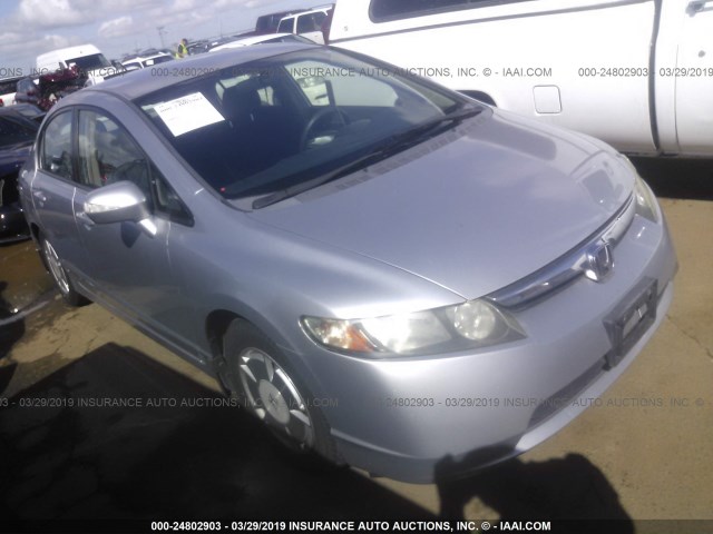 JHMFA36218S002775 - 2008 HONDA CIVIC HYBRID SILVER photo 1