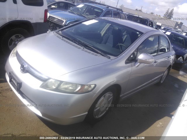 JHMFA36218S002775 - 2008 HONDA CIVIC HYBRID SILVER photo 2