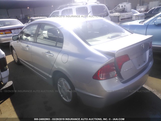 JHMFA36218S002775 - 2008 HONDA CIVIC HYBRID SILVER photo 3