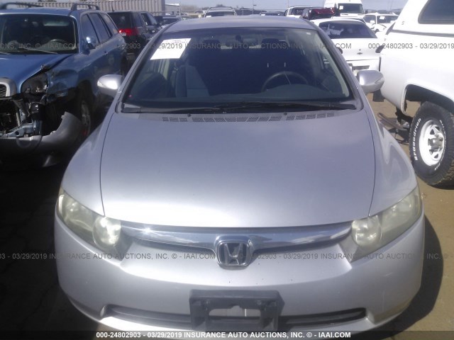 JHMFA36218S002775 - 2008 HONDA CIVIC HYBRID SILVER photo 6