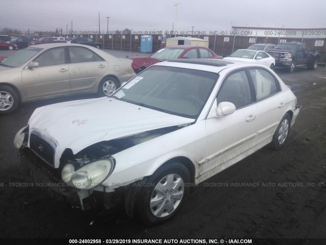 KMHWF25H73A754042 - 2003 HYUNDAI SONATA GL WHITE photo 2