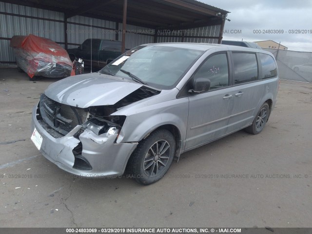 2C4RDGBG1FR509107 - 2015 DODGE GRAND CARAVAN SE SILVER photo 2