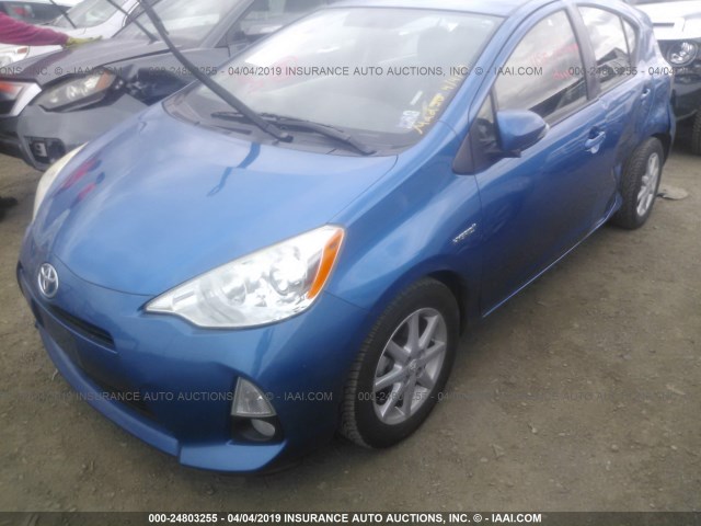 JTDKDTB3XD1037322 - 2013 TOYOTA PRIUS C BLUE photo 6