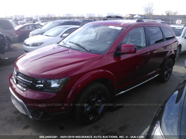 3C4PDDGG4JT449408 - 2018 DODGE JOURNEY CROSSROAD RED photo 2