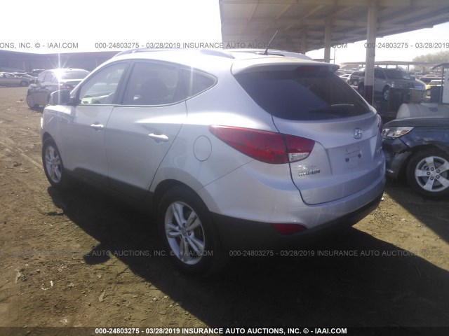 KM8JUCAC4DU738915 - 2013 HYUNDAI TUCSON GLS/LIMITED 银色 照片 3