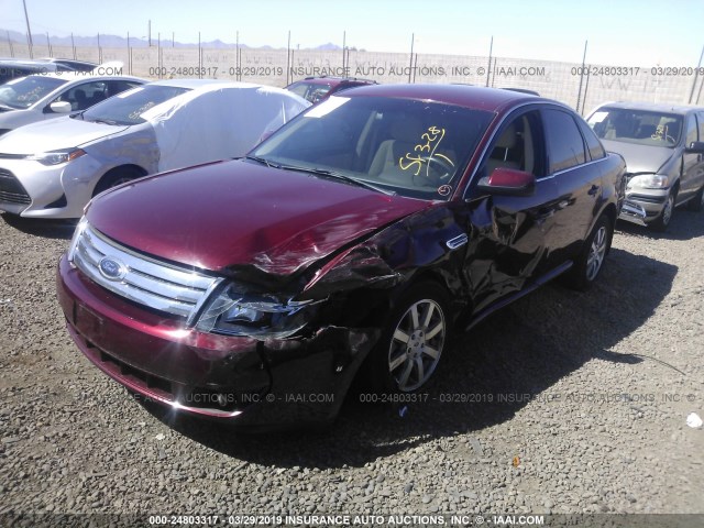 1FAHP27W28G145733 - 2008 FORD TAURUS SEL RED photo 2