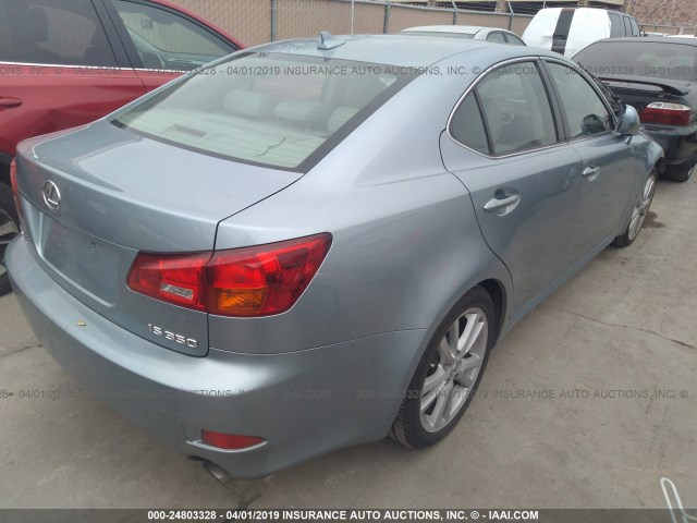 JTHBE262772010312 - 2007 LEXUS IS 350 Light Blue photo 4