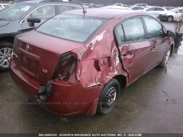 3N1AB61E17L705014 - 2007 NISSAN SENTRA 2.0/2.0S/2.0SL MAROON photo 4