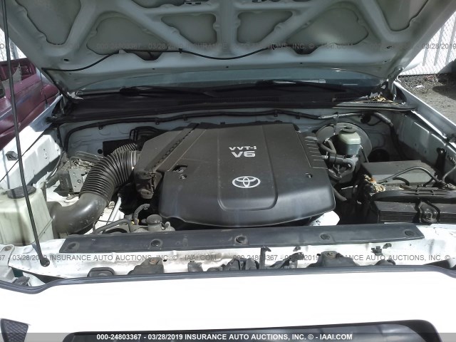 5TEJU62N16Z159641 - 2006 TOYOTA TACOMA DOUBLE CAB PRERUNNER WHITE photo 10