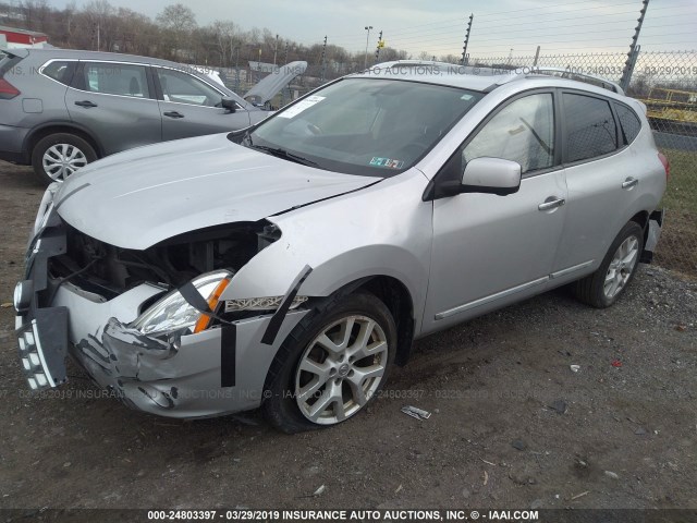 JN8AS5MV4DW107948 - 2013 NISSAN ROGUE S/SV SILVER photo 2