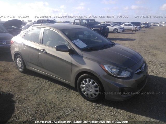 KMHCT4AE7EU708117 - 2014 HYUNDAI ACCENT GLS/GS GRAY photo 1