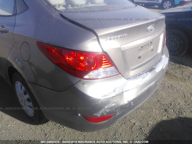 KMHCT4AE7EU708117 - 2014 HYUNDAI ACCENT GLS/GS GRAY photo 6