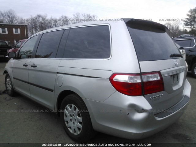 5FNRL38257B084141 - 2007 HONDA ODYSSEY LX SILVER photo 3