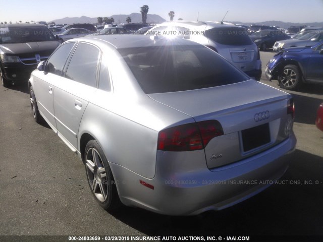 WAUAF78E48A078103 - 2008 AUDI A4 2.0T SILVER photo 3