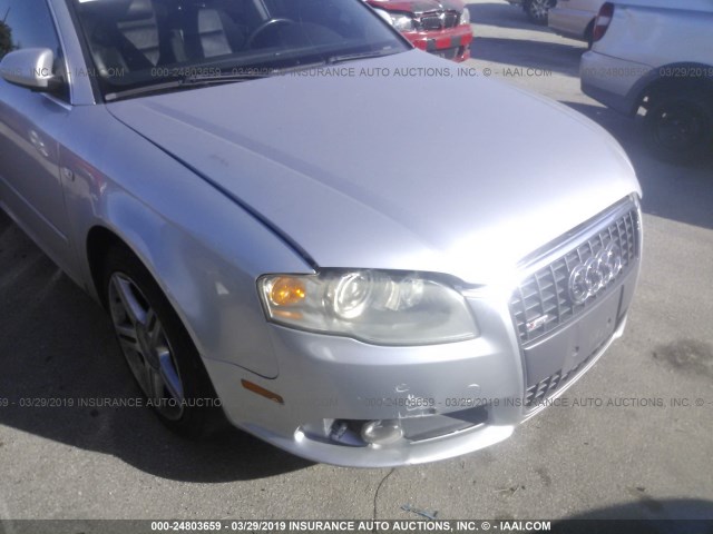 WAUAF78E48A078103 - 2008 AUDI A4 2.0T SILVER photo 6