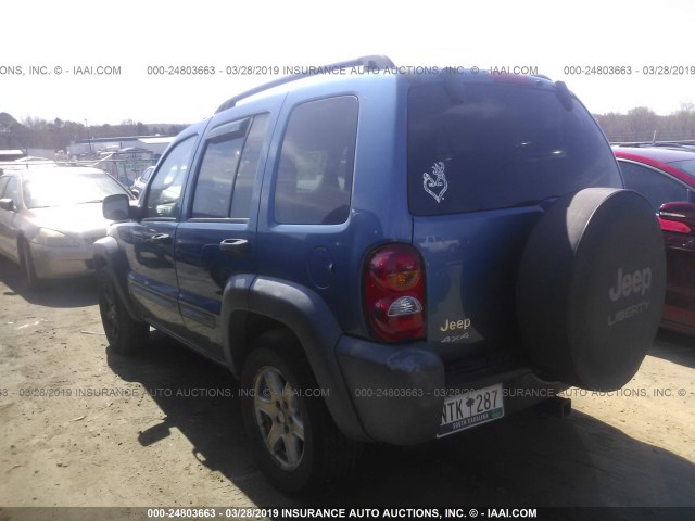 1J4GL48K63W710163 - 2003 JEEP LIBERTY SPORT/FREEDOM Light Blue photo 3